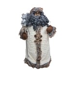 African American Santa White Silver Faux fur trim Christmas Tree Topper 18” - $273.09 MXN