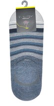 Bugatchi Men&#39;s Steel Striped Cotton Low Cut No Show Socks Italy One Size - $13.50