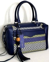 Rebecca Minkoff Mab Mini Blue Purple Stripe Weave Leather Lg Satchel Bagnwt! - £229.36 GBP
