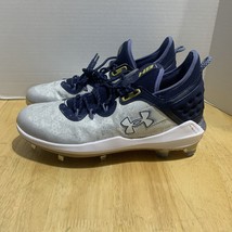 Men&#39;s UA Harper 8 Low ST Metal Baseball Cleats White/Navy #3026588-103 S... - $750.44 MXN