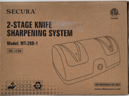 Secura Electric Knife Sharpener 2-Stage Kitchen Knives Blade Sharpening System - £20.58 GBP