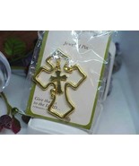 Christian Cross Brooch Pin Gold Tone Twin Cross New Package sealed ~ Gre... - $3.95