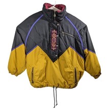 Kaelin Retro 80s Snow Bunny Jacket Womens Gold Purple Black Size 14 H2O Off - €59,86 EUR
