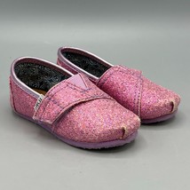 Toms Toddler Girls Size T5 Pink Sparkles Slip-On Shoes Hook/Loop Fastene... - £7.81 GBP