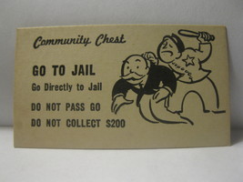 1952 Monopoly Popular Ed. Board Game Piece: Chance Card - Go To Jail - £0.78 GBP