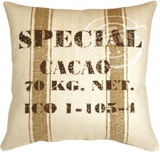 PILLOW DÉCOR Cacao Bean Brown Print Throw Pillow - $69.95