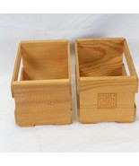 NAPA VALLEY 20-CD Lot of 2 Vtg  Natural Wood Storage Box Crates Square Logo - £31.22 GBP