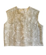 Vintage 1950s Susan Gale Sleeveless Crop Top Size S 34 Gold Paisley Read! - €34,38 EUR