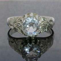White Topaz Flower of Angels Style Handmade Sterling Silver Ladies Ring size 9 - £90.15 GBP