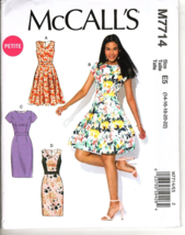 McCall's M7714 Misses and Petite 14 to 22 Fitted Dresses Easy Sewing Pattern - £11.66 GBP