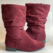 East 5th Women&#39;s Red merlot Jarrett Slouch Block Heel Boots Size US 12W - £13.62 GBP