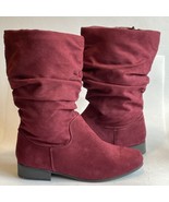 East 5th Women&#39;s Red merlot Jarrett Slouch Block Heel Boots Size US 12W - £13.44 GBP