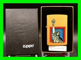 Brass New York City Burton Morris Zippo Lighter With Box Sealed - Lady L... - $128.69