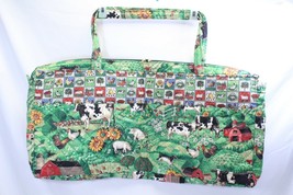 Large Quilted Shoulder Bag Farm Print  27  x 14  x 3&quot; Wide Purse - £19.66 GBP