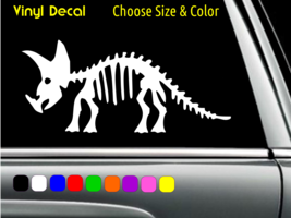 Triceratops Skeleton Dinosaur Decal Laptop Window Sticker CHOOSE SIZE COLOR - £2.22 GBP+