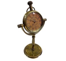 Beautiful Vintage Brass Desk Clock Table Clock Antique Nautical Clock Brass - £18.15 GBP