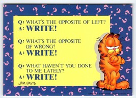 Garfield Cat Postcard Many Question Marks Jim Davis Comic Orange 1978 Vintage - £6.51 GBP