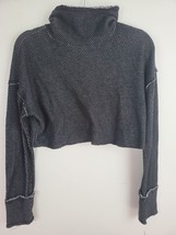 Out From Under Womens Long Sleeve Crop Top S/P Cowl Neck Black Pullover ... - $17.60