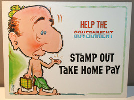 Custom Card Easel Canada Lithograph Joke Easel 1967 Help Govt Stamp Out Home Pay - £9.29 GBP
