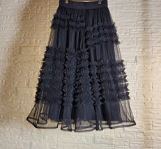 PLUM Tiered Midi Tulle Skirt Outfit Women Custom Plus Size Fluffy Tulle Skirt image 5