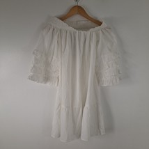 Dress Off Shoulder Ruffle Zanzea White Cotton Small - £15.55 GBP