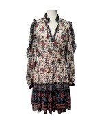 Ulla Johnson Dani Dress Pristine Size 8 White Blue Cottagecore Silk Flor... - $339.61 CAD