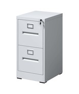 Premium 2-Drawer Metal File Cabinet w/Lock | White, Vertical, Compact - €115,07 EUR