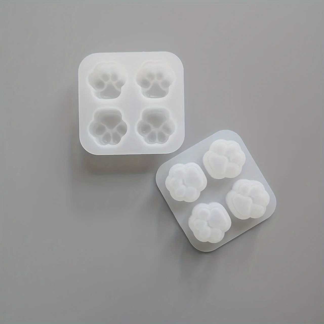 1Cat Paw Pattern Silicone Mold Set-4A unique kindDIYResin Clay and -WHITE - $3.44