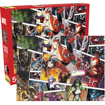 Marvel Character Panels 500-Piece Jigsaw Puzzle Multi-Color - £14.89 GBP