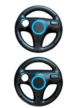 Lot Of 2 Black Nintendo Wii Steering Wheel Mario Kart Racing Controller ... - $18.00