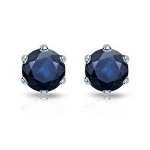3CT Brilliant Lab-Created Sapphire Solitaire Stud Earrings 14K White Gold Plated - £29.40 GBP