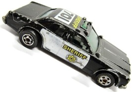 Vintage 1977 Hot Wheel Sheriff&#39;s Car 701 Black Loose No Package Worn Malaysia - £11.75 GBP