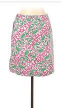 L.L. Bean Pink Green Lobster Crab Nautical Inverted Pleat Summer Cotton Skirt 10 - £29.71 GBP