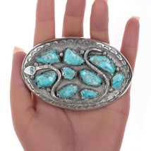 Effie Calavaza (1927 – 2019) Zuni Sterling silver and turquoise belt buckle - £387.21 GBP