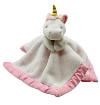 Carters Child of Mine Unicorn Lovey Security Blanket 2016 Pink Satin Bac... - $14.95
