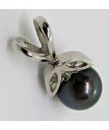 Tahitian Pearl Sterling Silver Leaf Top Pendant or Charm  - $147.51