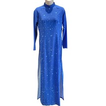 NWOT Women&#39;s Blue &amp; White Star Print Ao Dai Size 6 - £21.32 GBP