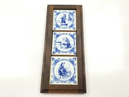 Delft Blauw Hand Painted Small Tiles 3x3 Framed  - £22.32 GBP