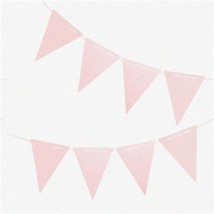 Party Perfect Pink Vintage Pennant Banner - 30 Double Sided Triangle Flags for F - £25.78 GBP