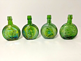 (7) VTG Wheaton Glass Co. U.S. Presidents Mini Bottles/Iridescent - Green/Ruby - £33.54 GBP