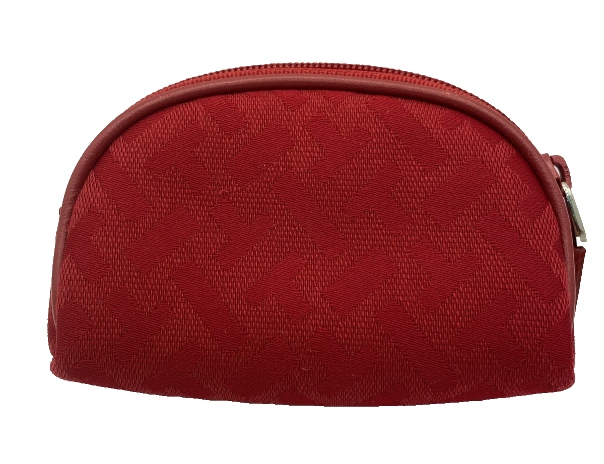 Talbots Women&#39;s Red Fabric Small Zipper Pouch/Wallet - $18.99