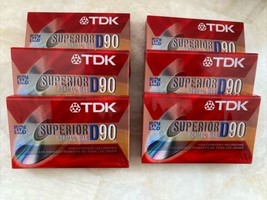 TDK D90 Blank Cassettes (6) Total Superior Normal Bias New Sealed - £11.94 GBP