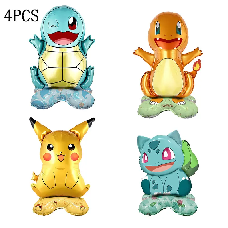 4pcs balloon set Adorable Plush! Pokemon Birthday Decoration Balloons - £14.39 GBP