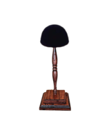 Vintage Style Victorian Oak Wood Hat Stand Dresser Display with Black Top - $459.42 MXN