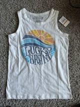 Lucky Brand Cloud dancer classic 80&#39;s logo graphic tank boys size Small S (8) - £13.30 GBP