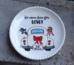 Mr Mrs Ring Holder Jewelry Trinket Dish Plate Bridal Shower Anniversary Wedding - £7.11 GBP