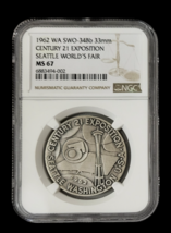 1962 Century 21 Expo Official Space Age US Mint Silver Medal NGC MS 67 - £73.49 GBP