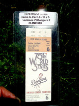 1978 World Series Ticket Stub~Game 6 Clincher~Pavilion s5~lt. Fading~Ex - £128.51 GBP