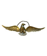 Early American Eagle Metal Wall Hanging Decor 17” Long Brass Color Vinta... - $32.68