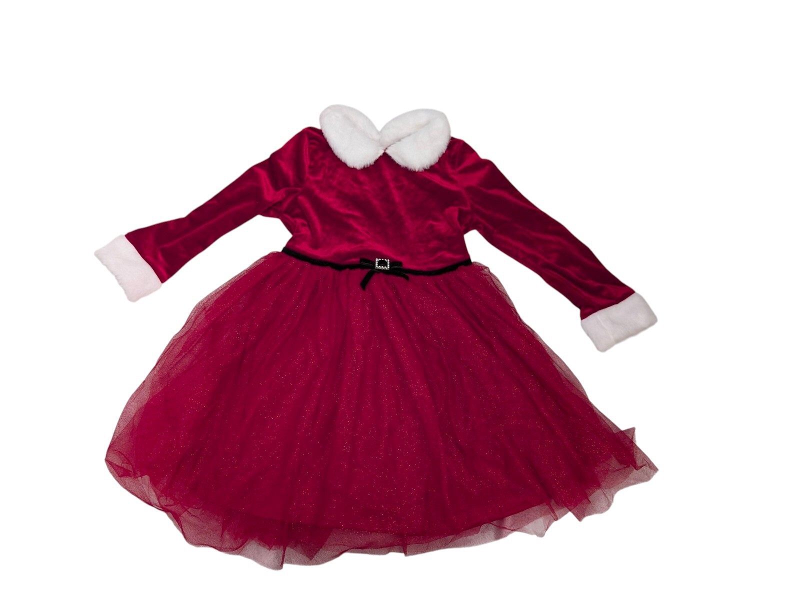 Girls Size 6 Dress  Christmas Santa Formal Velvet By Zunie Item image 2